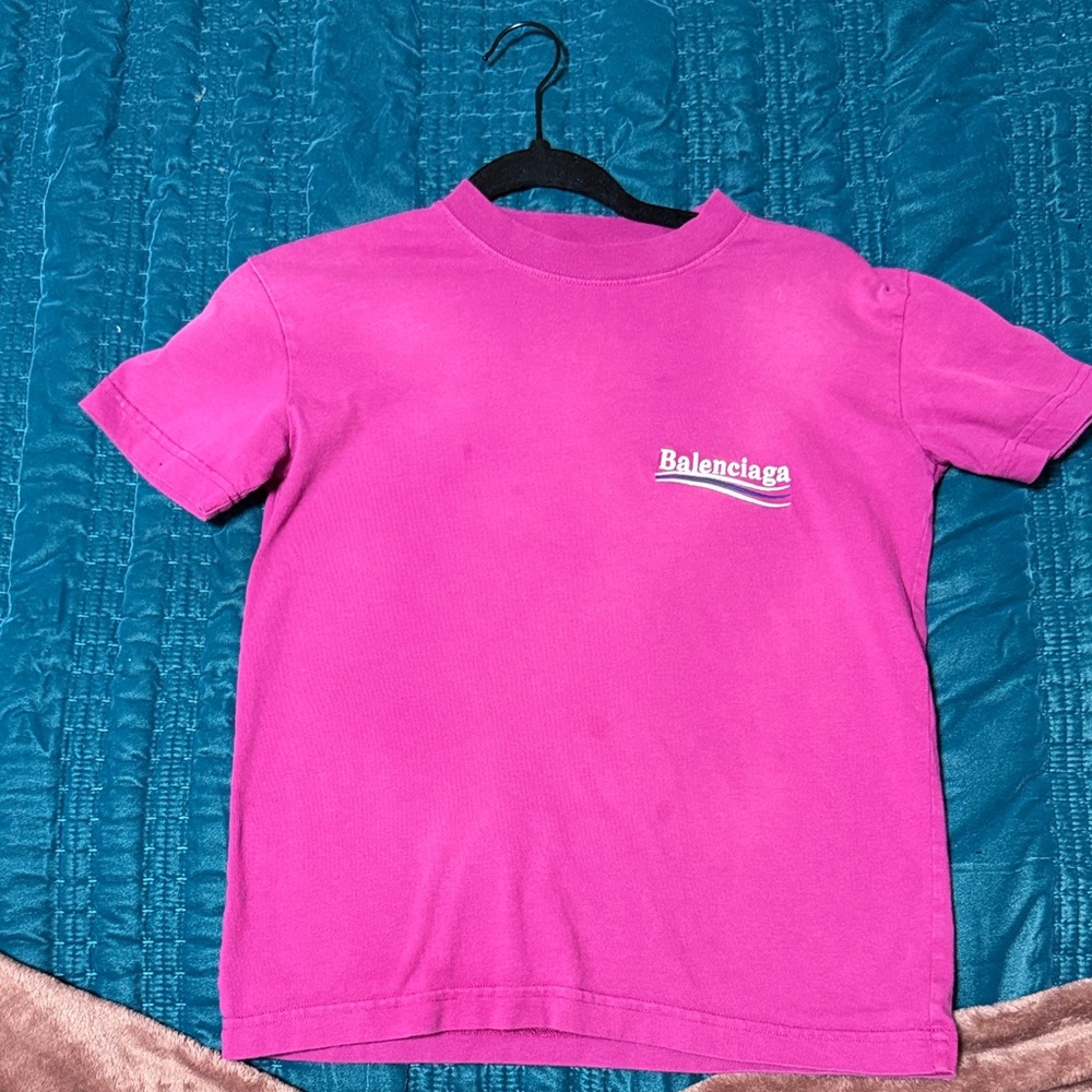 Balenciaga Vibrant Pink Short Sleeve Tee